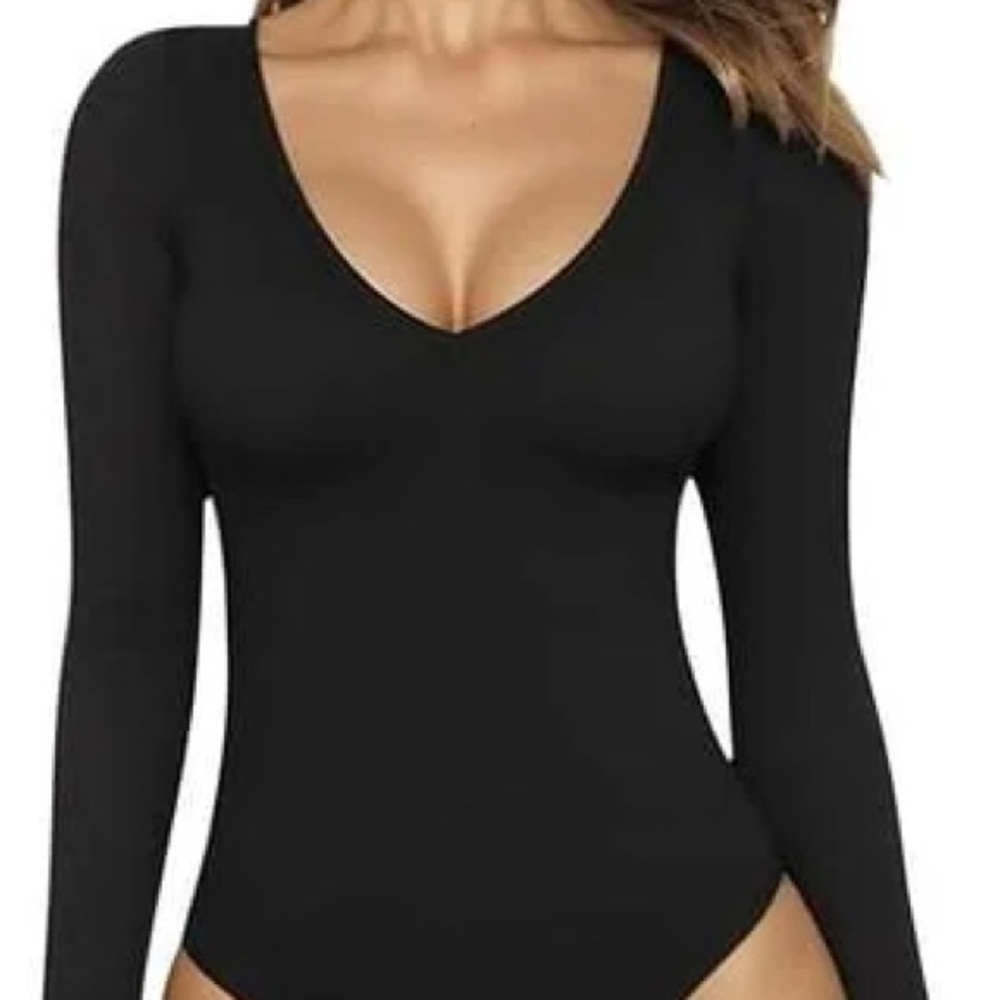 Mangopop Black Long Sleeves Bodysuit